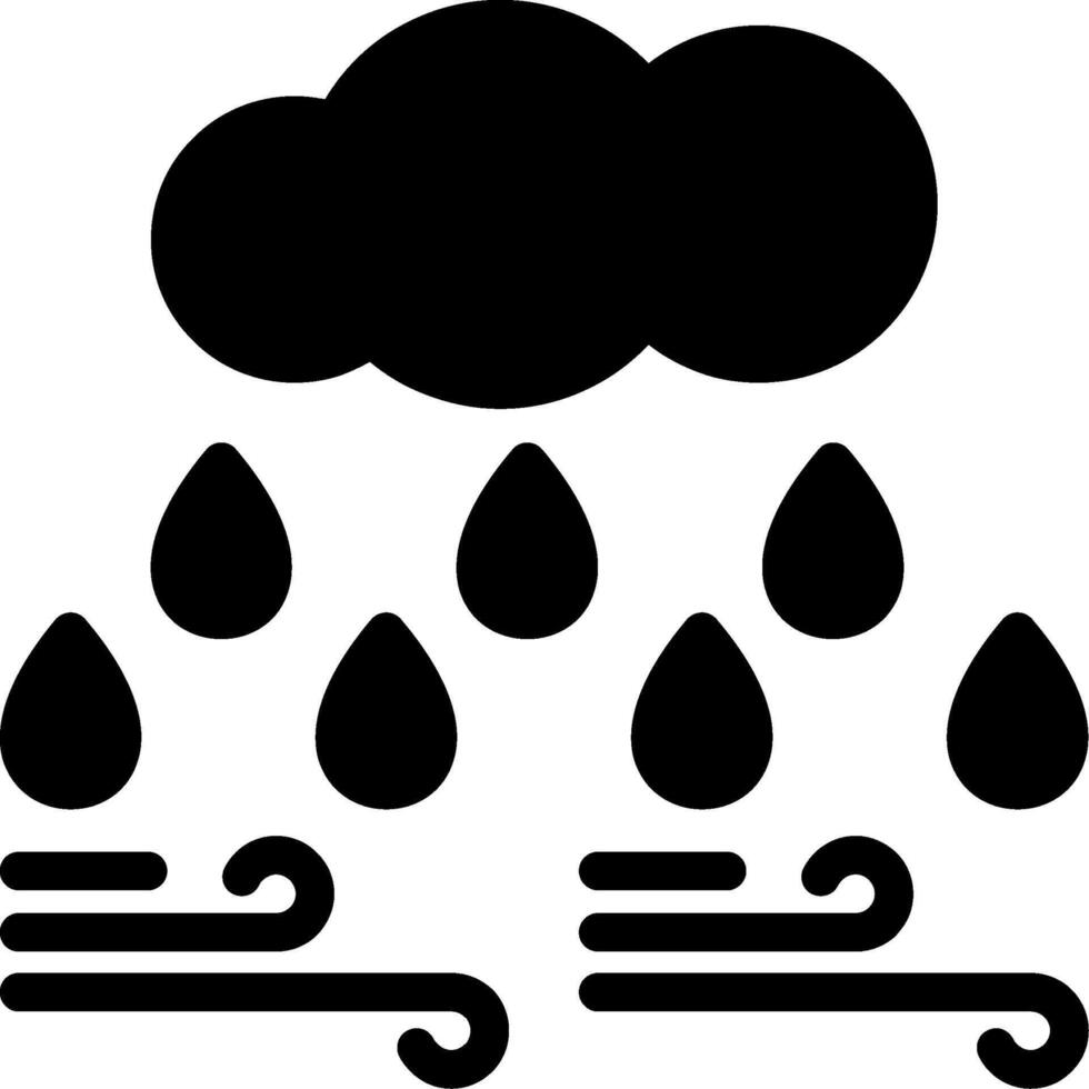 Cloud with raindrop Glyph Icon vector