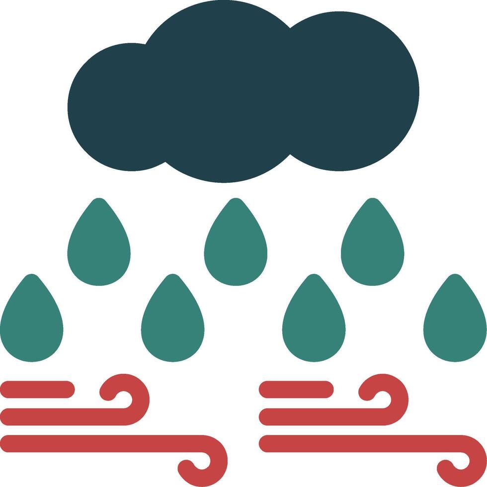 Cloud with raindrop Glyph Two Color Icon vector