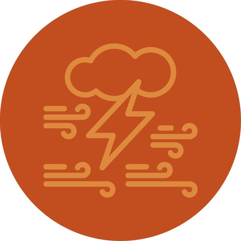 Cloud with thunderbolt Line Multi color Icon vector