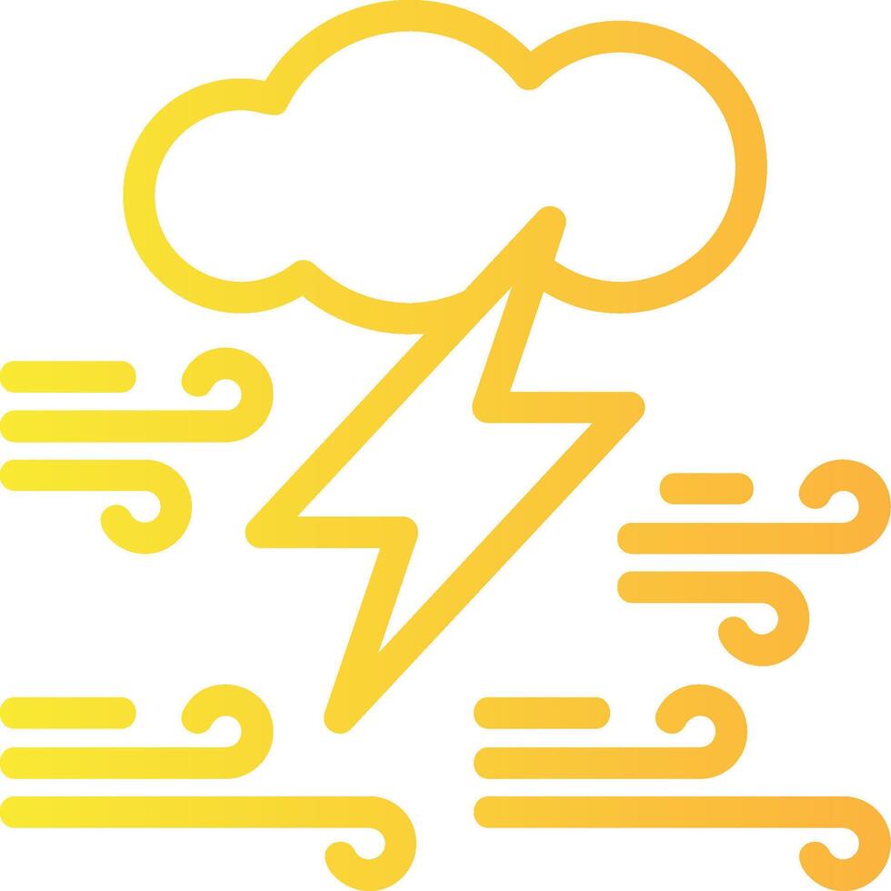 Cloud with thunderbolt Linear Gradient Icon vector