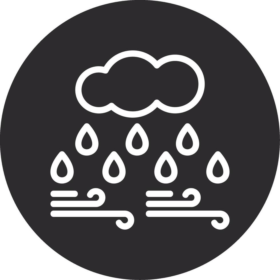 nube con gota de agua invertido icono vector