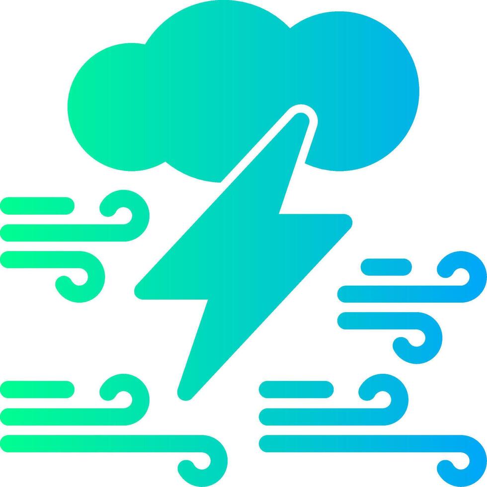 Cloud with thunderbolt Solid Multi Gradient Icon vector