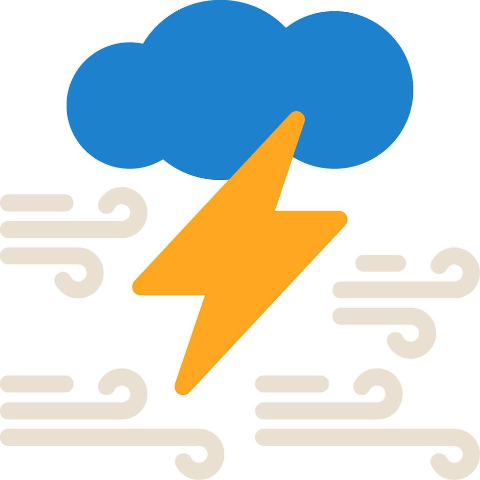 Cloud with thunderbolt Flat Icon vector