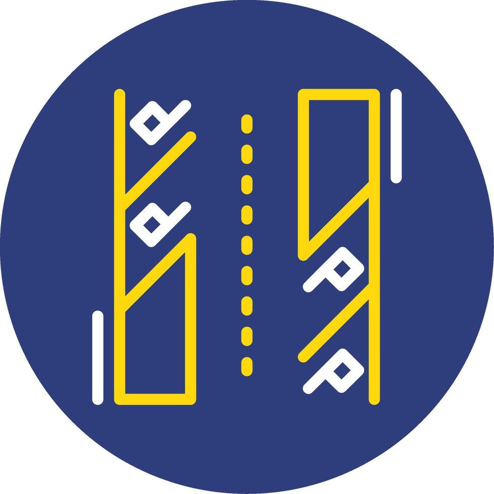 Diagonal parking Dual Line Circle Icon vector