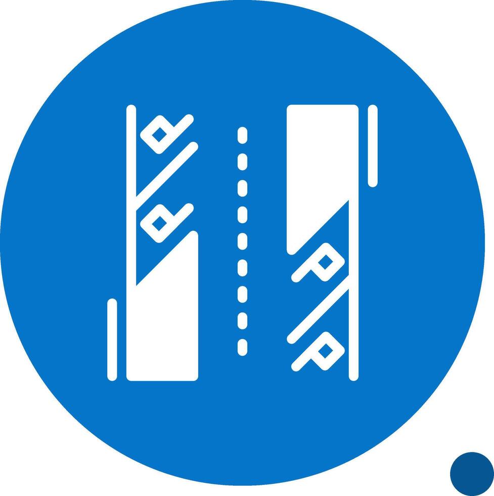 Diagonal parking Glyph Shadow Icon vector