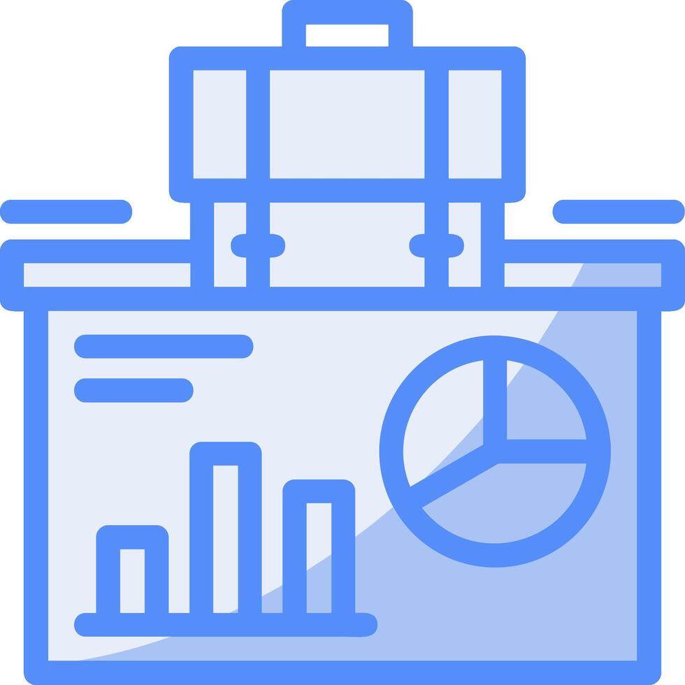 Presentation Line Filled Blue Icon vector