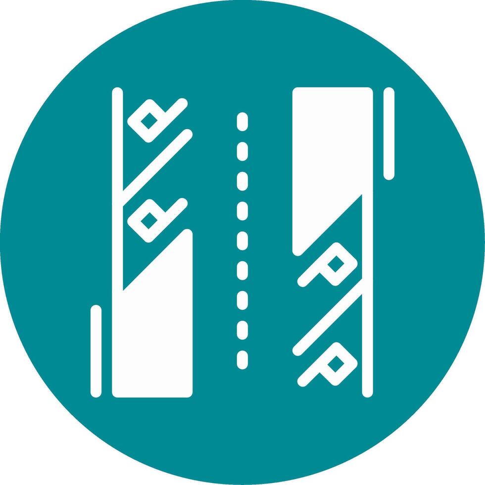 Diagonal parking Glyph Circle Icon vector