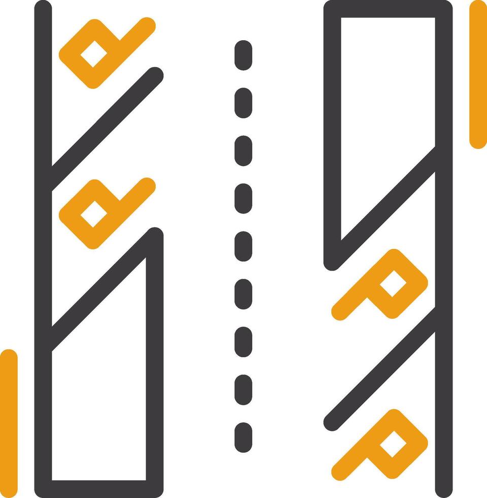Diagonal parking Line Two Color Icon vector