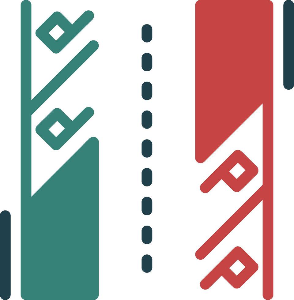 Diagonal parking Glyph Two Color Icon vector