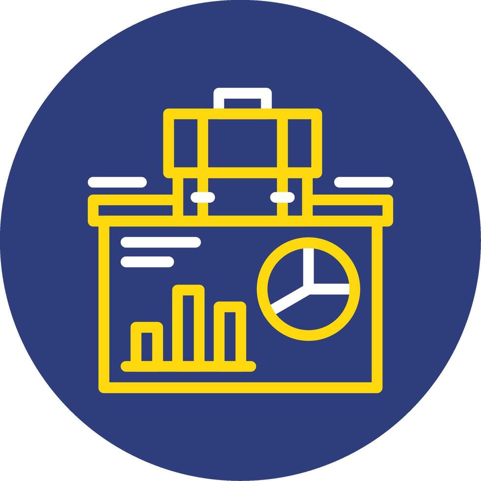 Presentation Dual Line Circle Icon vector