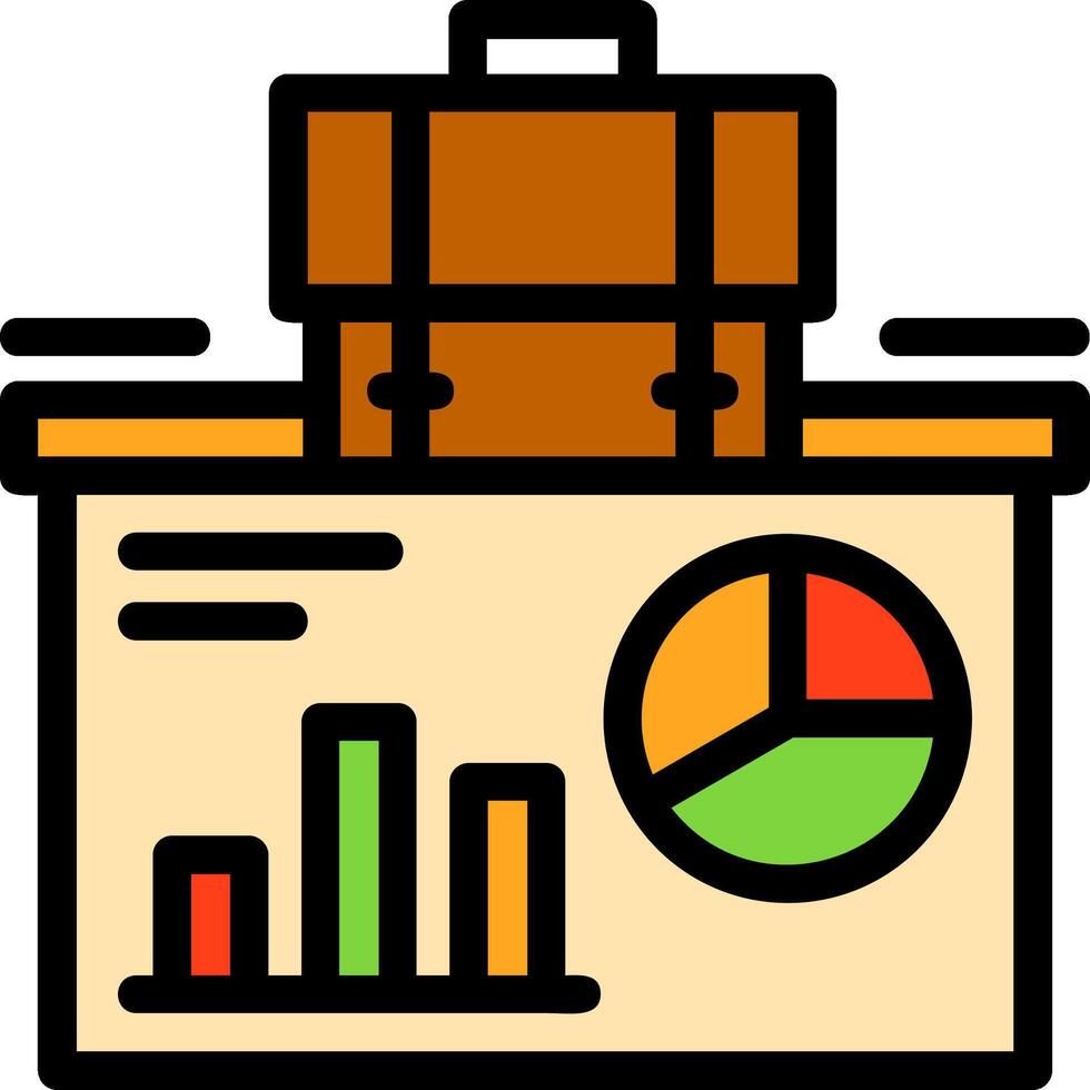 Presentation Line Filled Icon vector