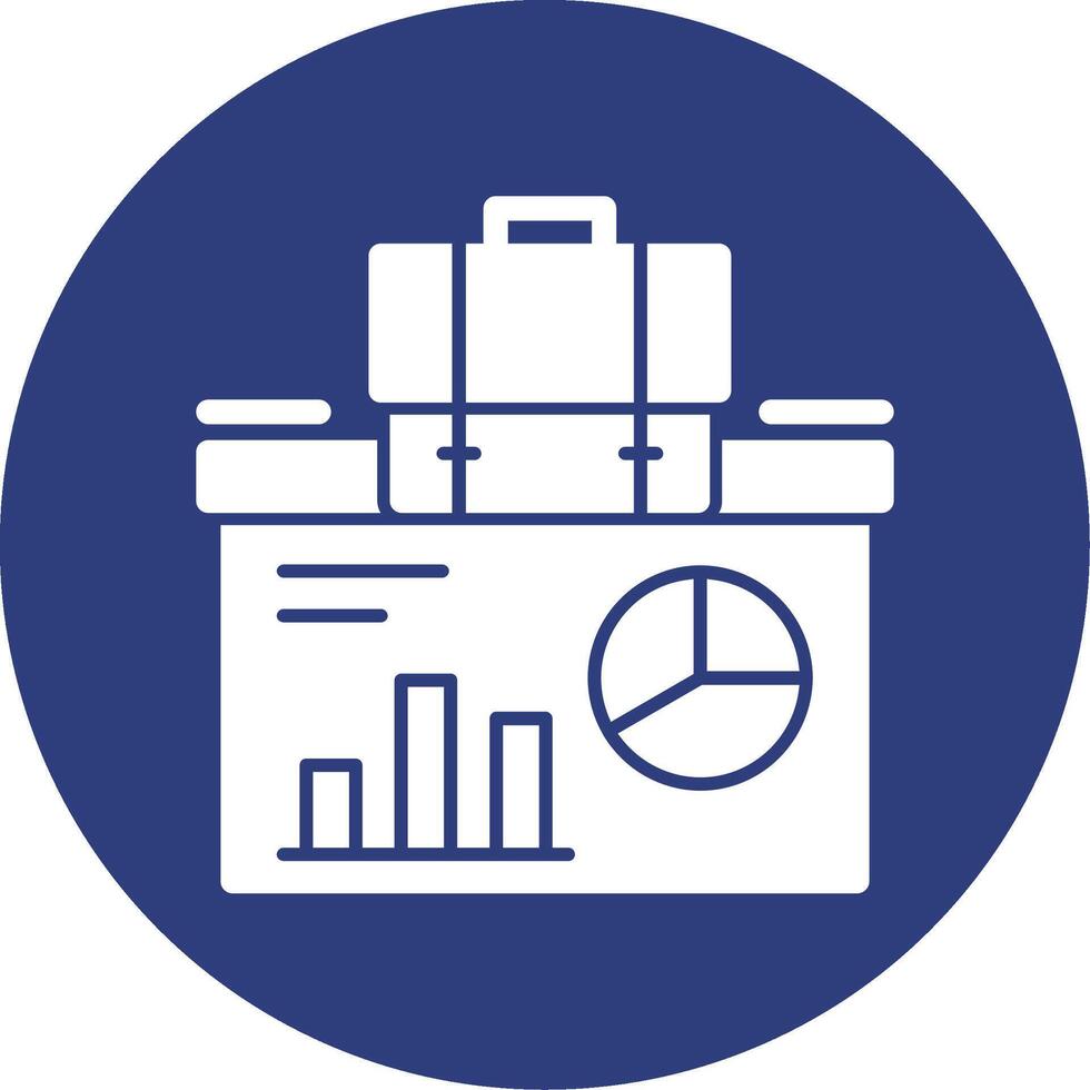 Presentation Glyph Circle Icon vector