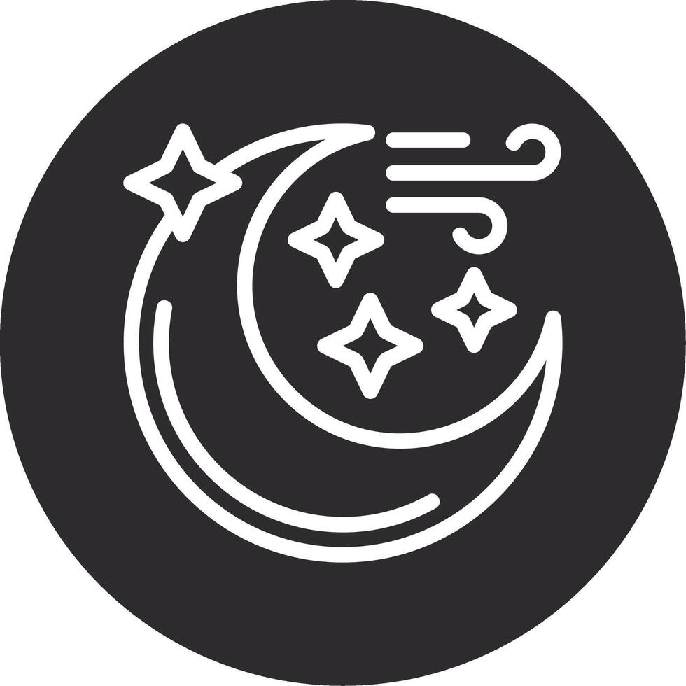 Moon with stars Inverted Icon vector