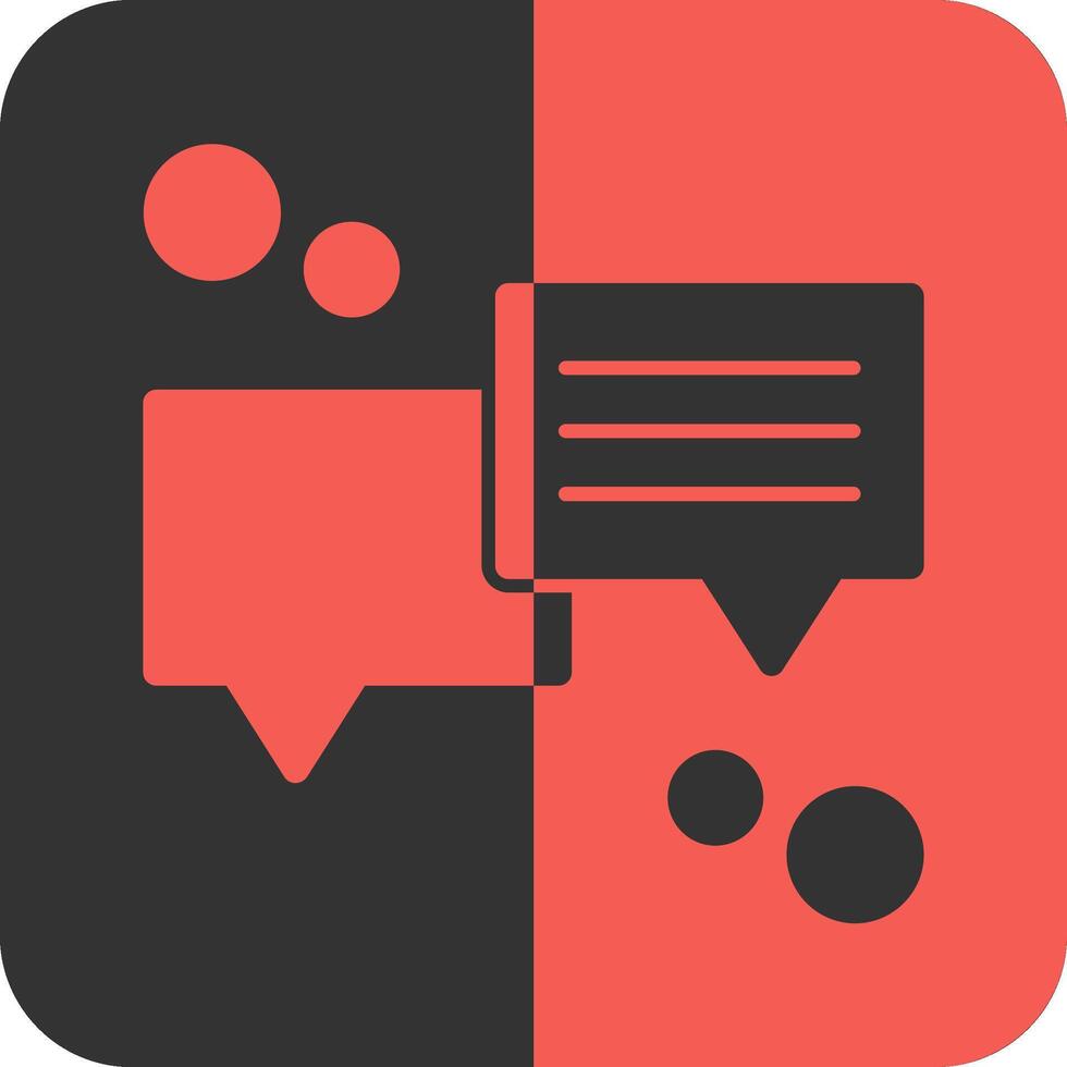 Chat bubble Red Inverse Icon vector