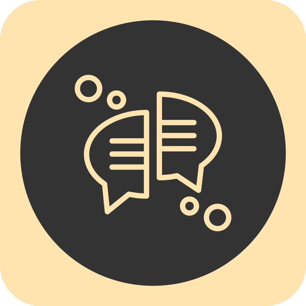 Conversation Linear Round Icon vector