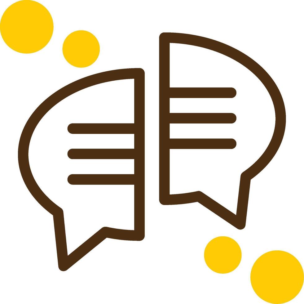 Conversation Yellow Lieanr Circle Icon vector