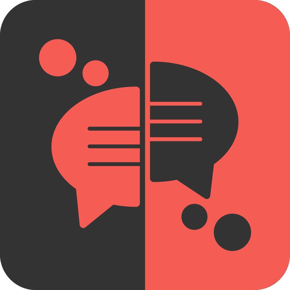 Conversation Red Inverse Icon vector