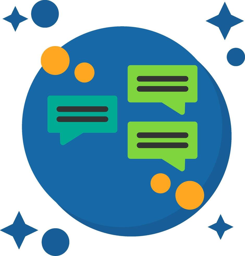 Messaging Tailed Color Icon vector