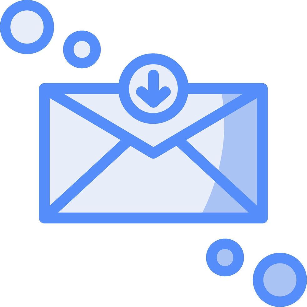 Message received Line Filled Blue Icon vector