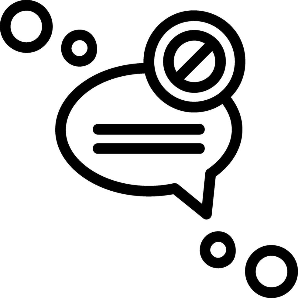 Message blocked Line Icon vector