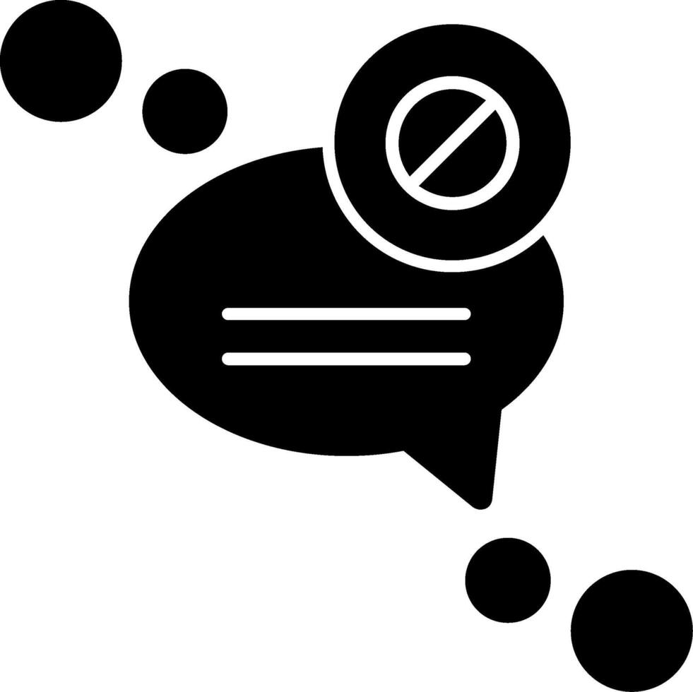 Message blocked Glyph Icon vector