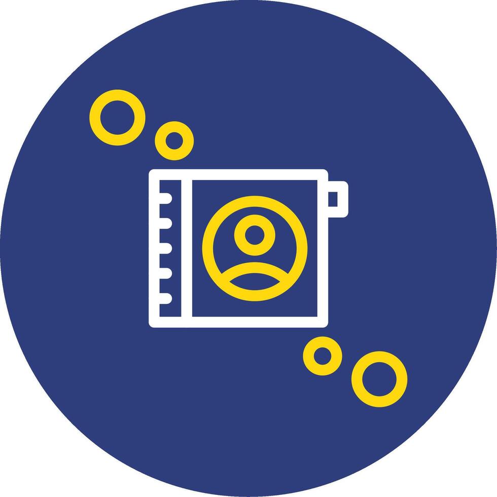 Contact list Dual Line Circle Icon vector
