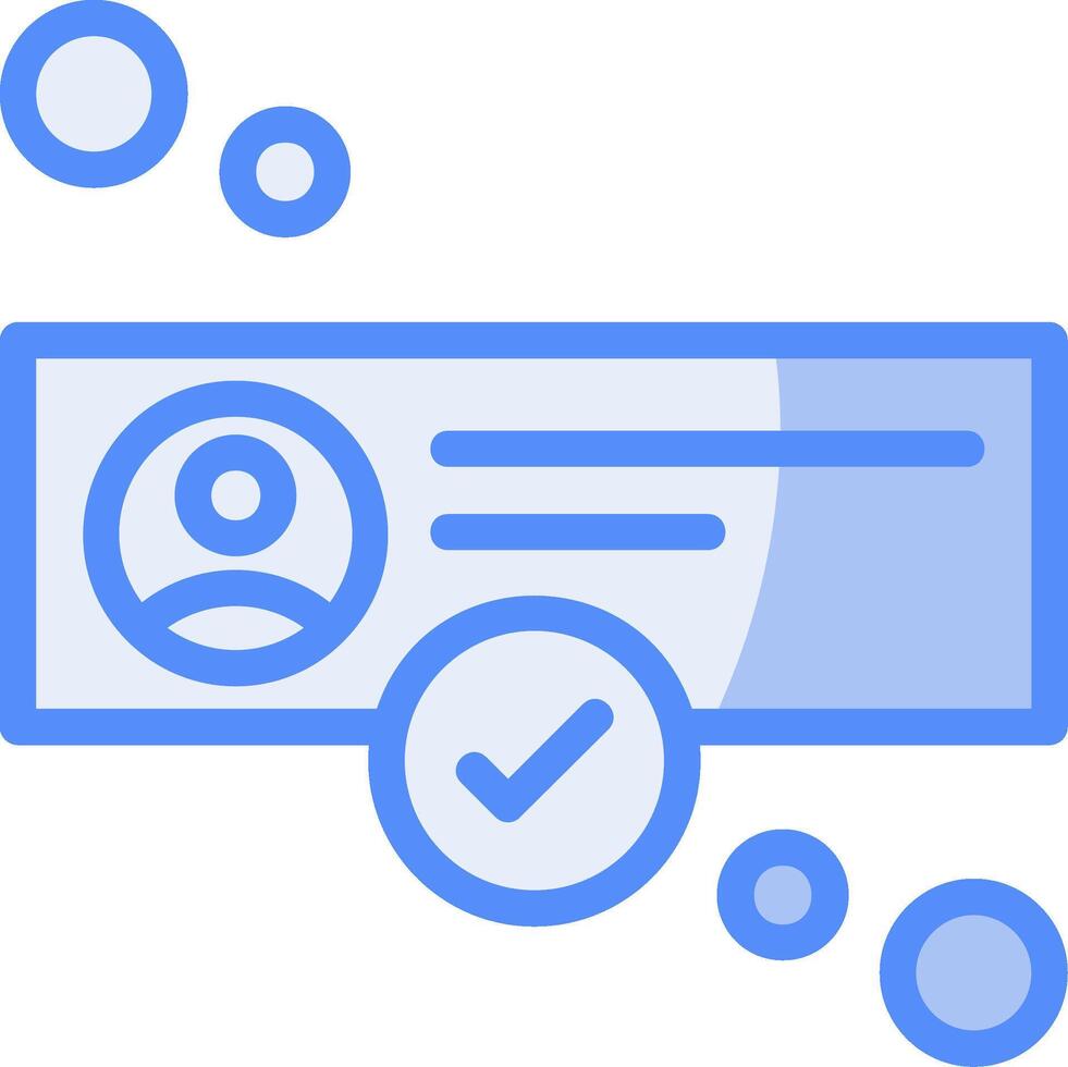 Online status Line Filled Blue Icon vector