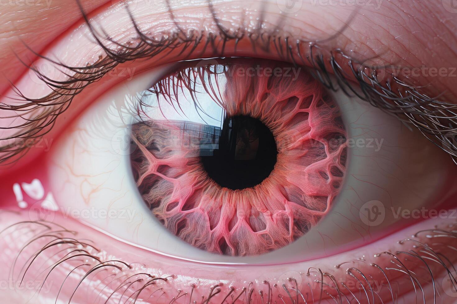 AI generated Infectious Rabbit pink eye. Generate Ai photo