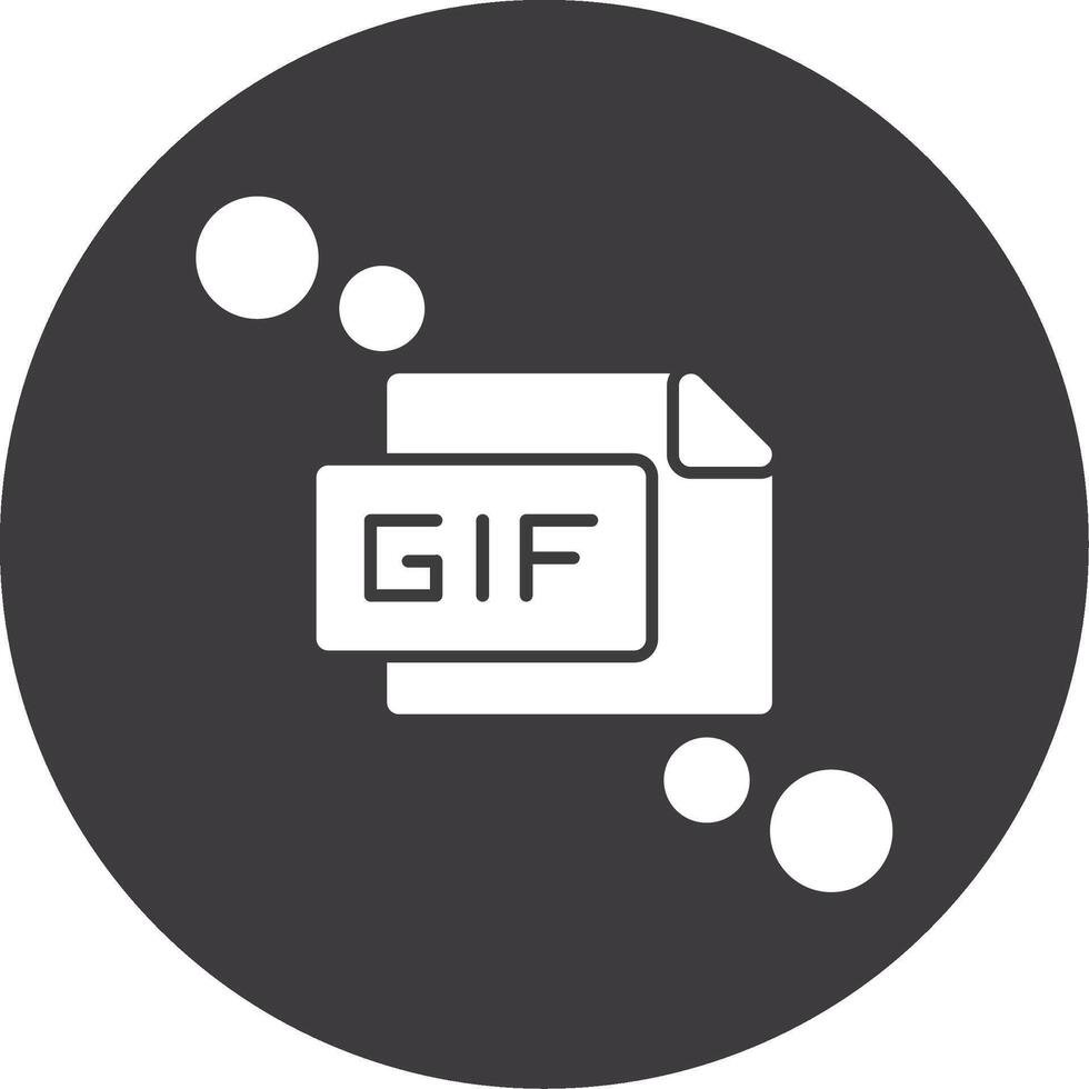 GIF Glyph Circle Icon vector