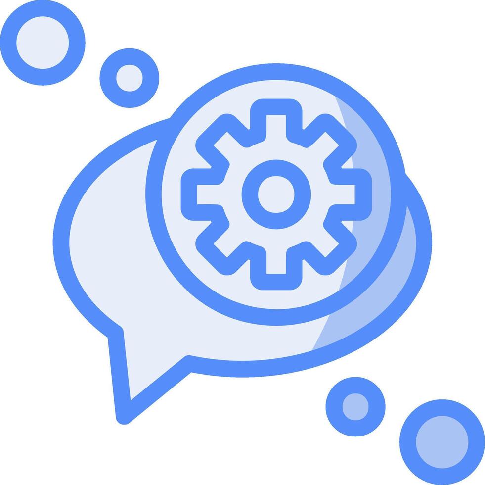 Chat settings Line Filled Blue Icon vector