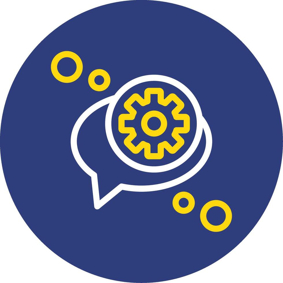 Chat settings Dual Line Circle Icon vector