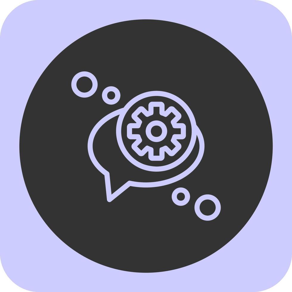 Chat settings Linear Round Icon vector
