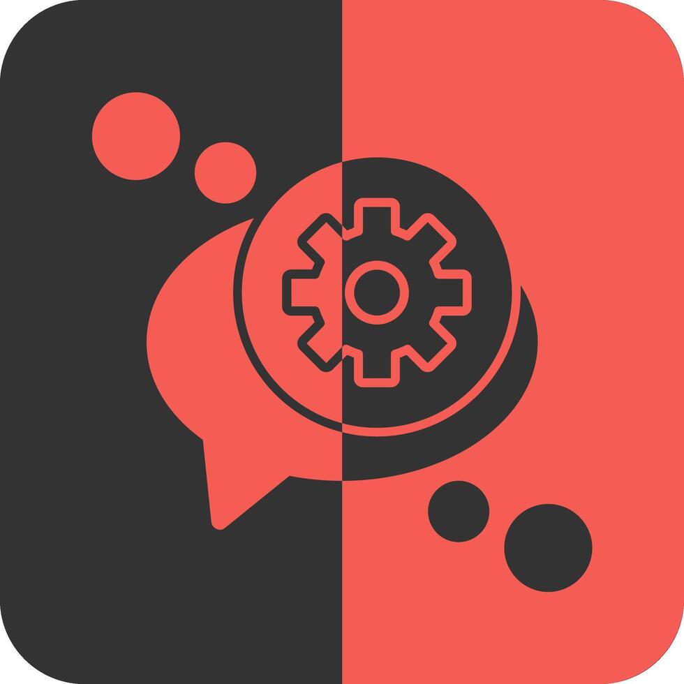 Chat settings Red Inverse Icon vector