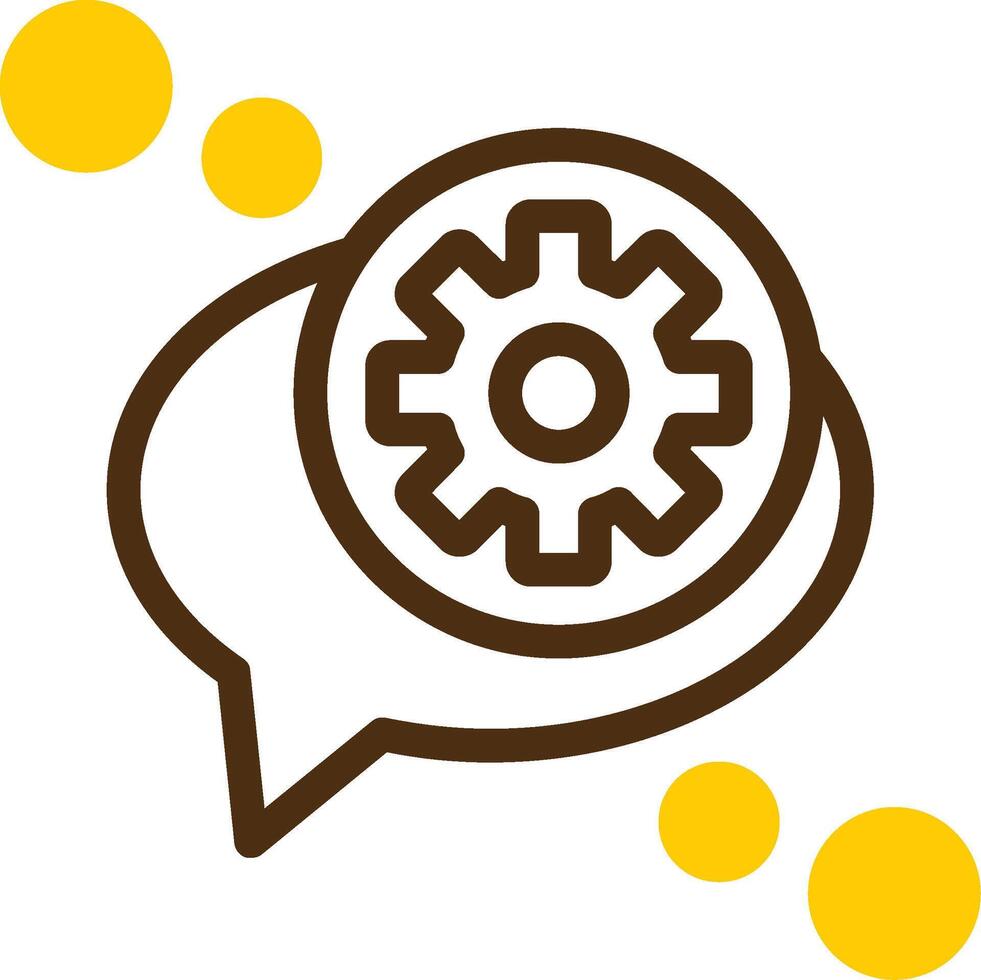 Chat settings Yellow Lieanr Circle Icon vector