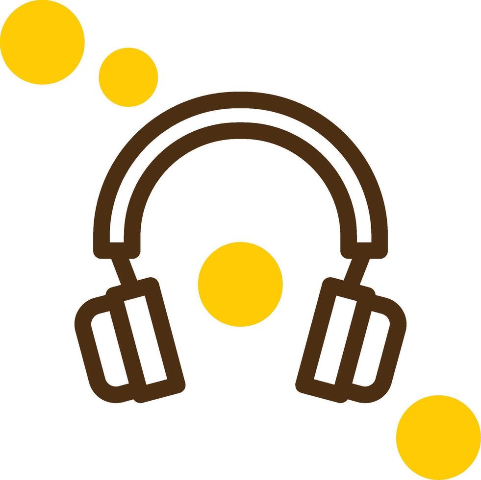 auriculares amarillo mentir circulo icono vector