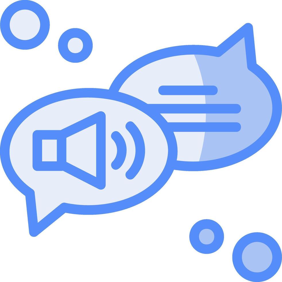 Text-to-speech Line Filled Blue Icon vector