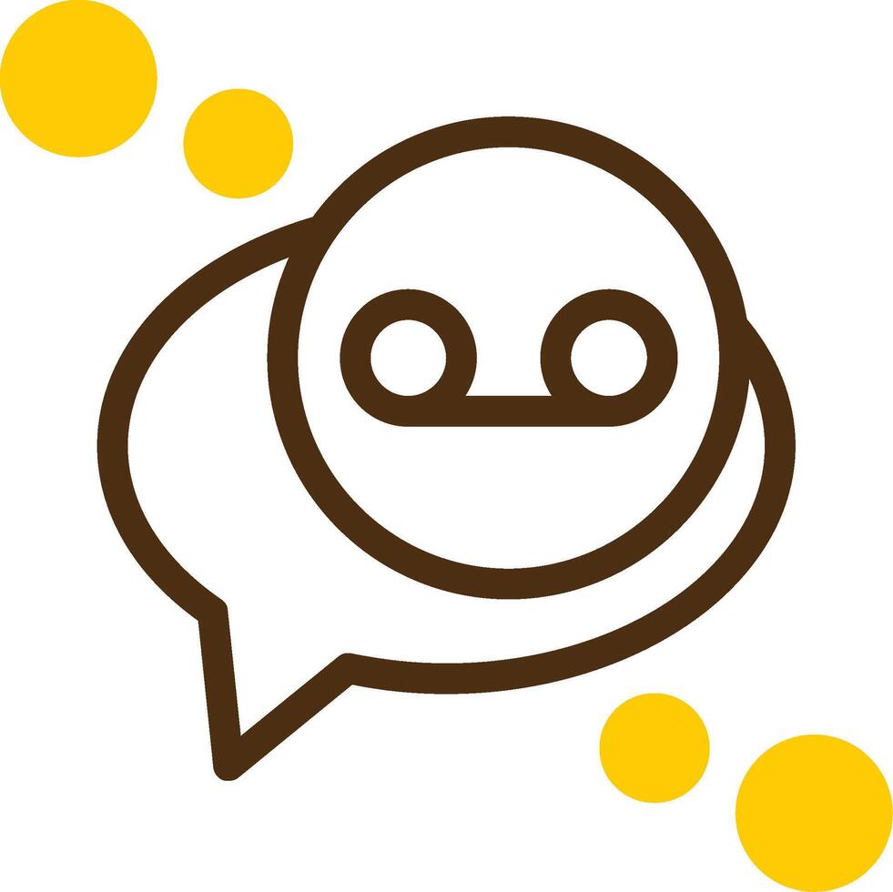 Voicemail Yellow Lieanr Circle Icon vector
