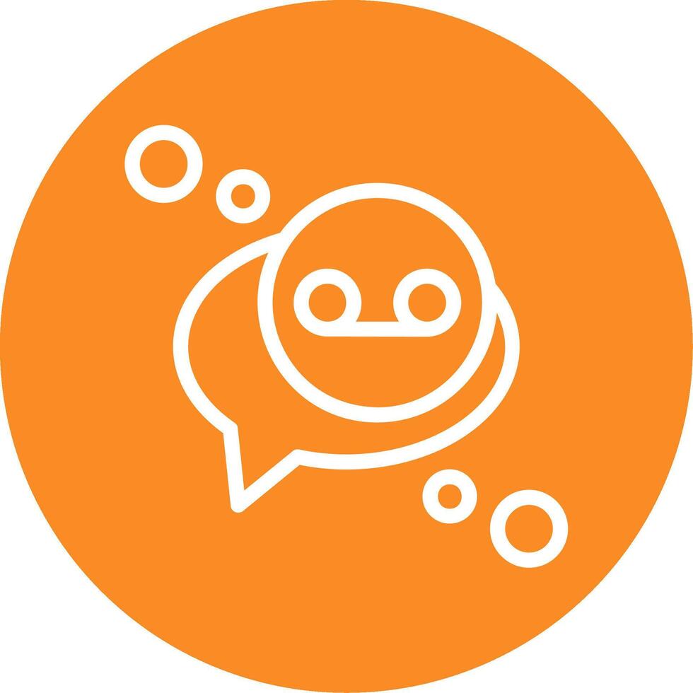 Voicemail Outline Circle Icon vector