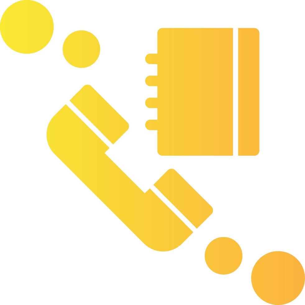 Phone book Solid Multi Gradient Icon vector