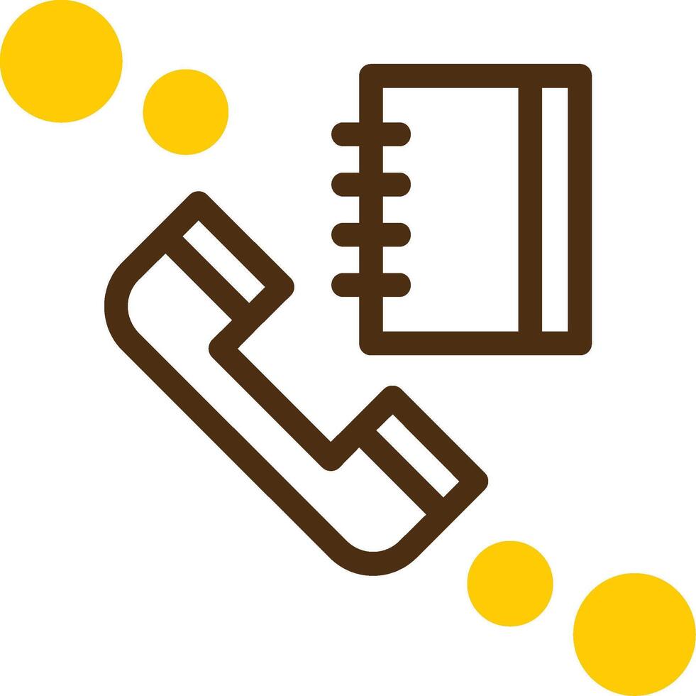 Phone book Yellow Lieanr Circle Icon vector