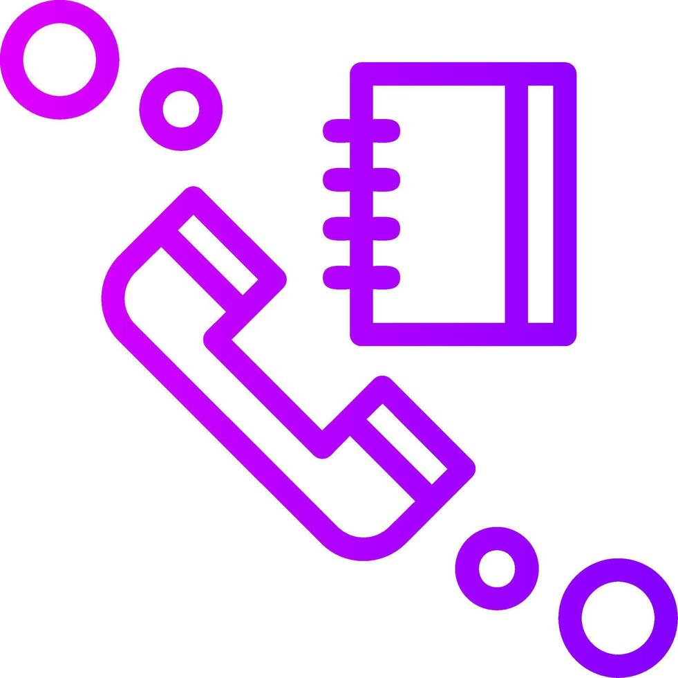 Phone book Linear Gradient Icon vector