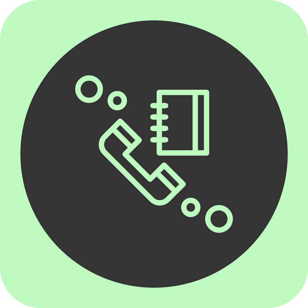Phone book Linear Round Icon vector