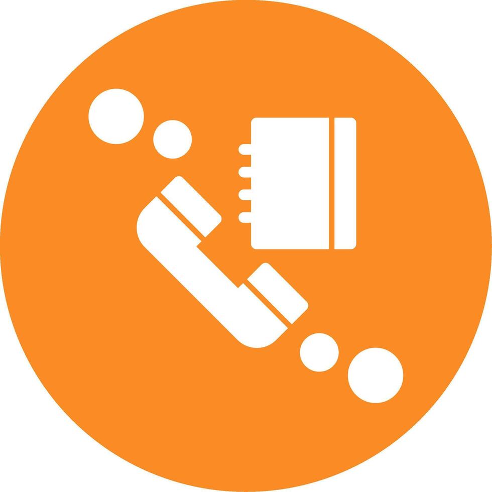 Phone book Glyph Circle Icon vector