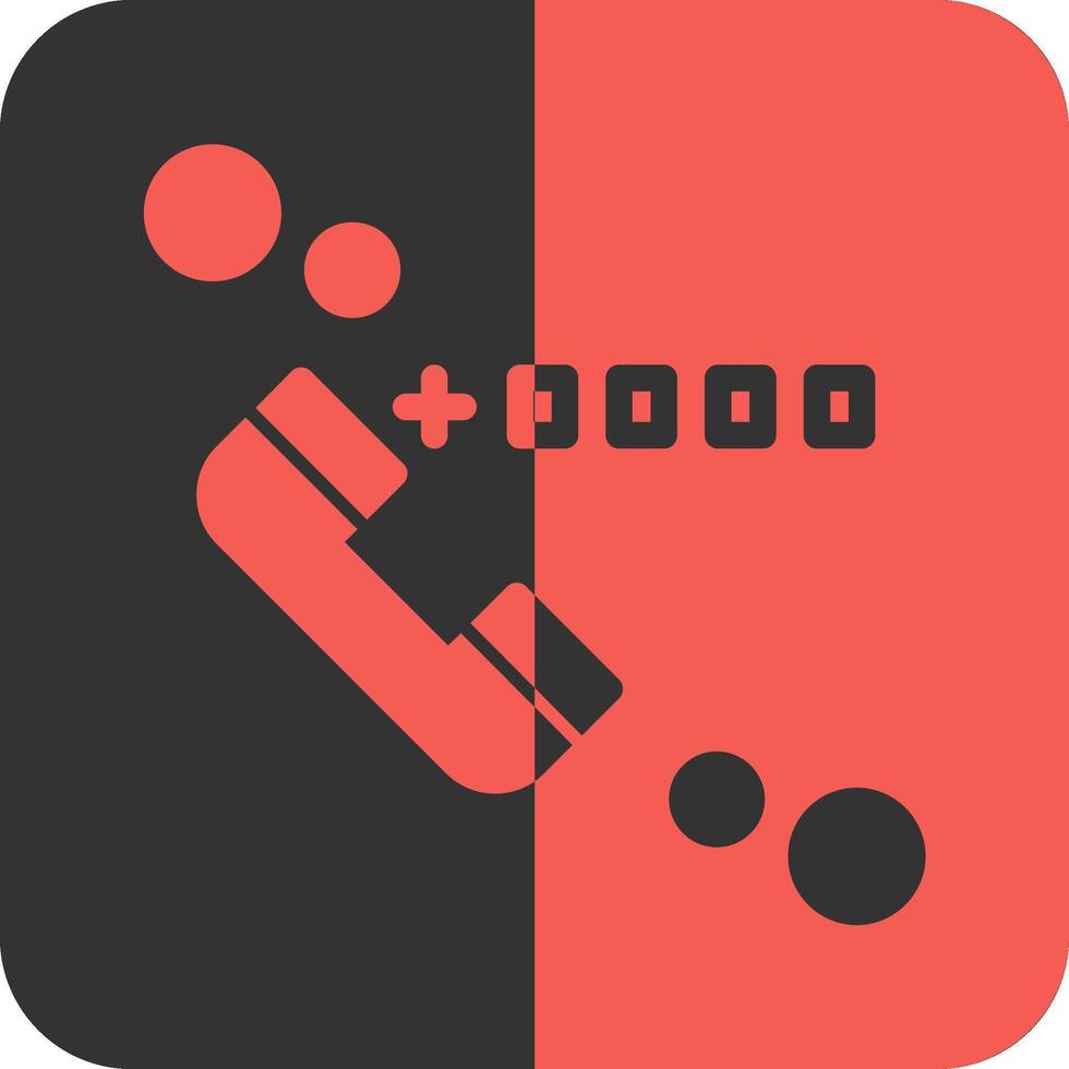 Phone number Red Inverse Icon vector