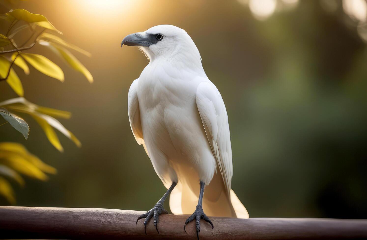 AI generated The white crow. A rarity, a feature photo