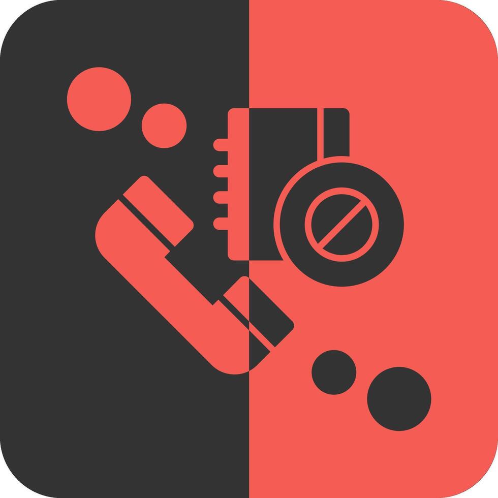 Contact block Red Inverse Icon vector