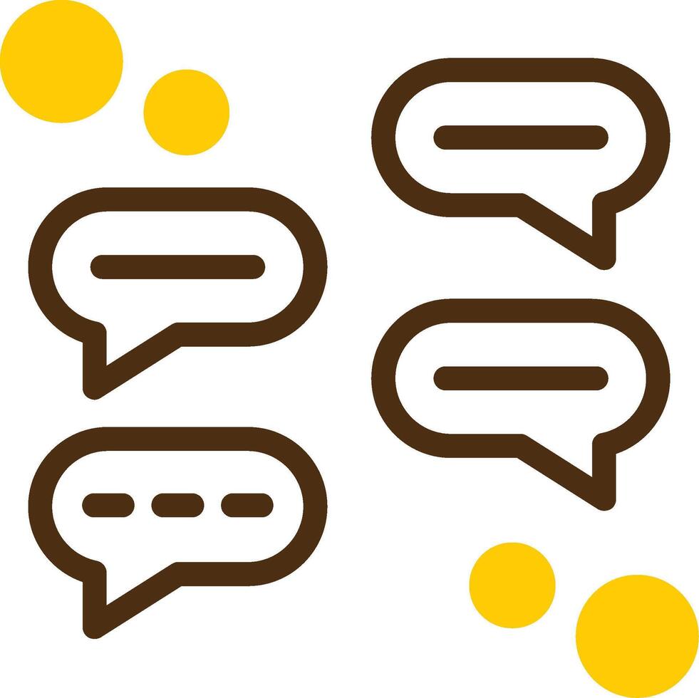 Chatroom Yellow Lieanr Circle Icon vector