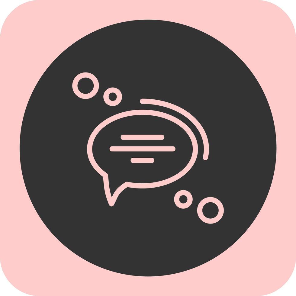 Speech bubble tail Linear Round Icon vector
