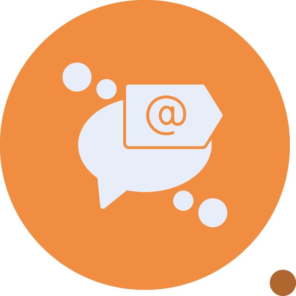 Mention or tag Glyph Shadow Icon vector