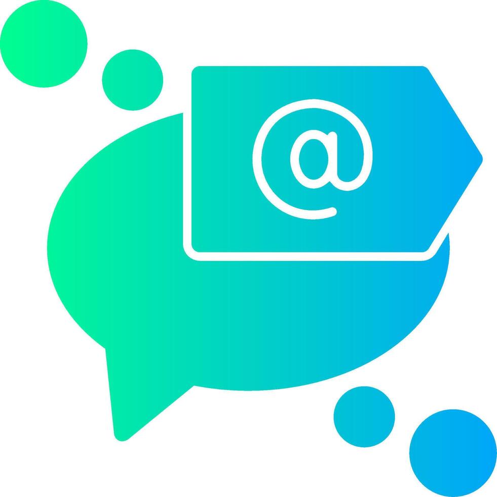 Mention or tag Solid Multi Gradient Icon vector